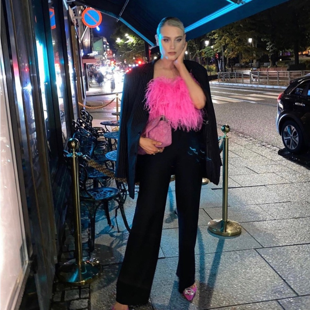 Pink feather Top